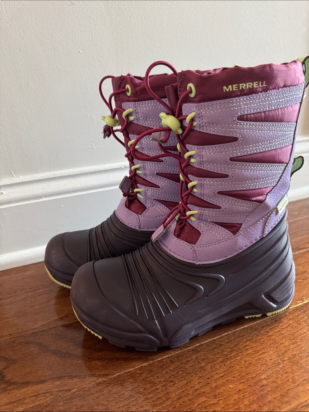 Merrell Snowquest Lite 3.0 Waterproof Winter Boots - Grey, Pink & Burgundy